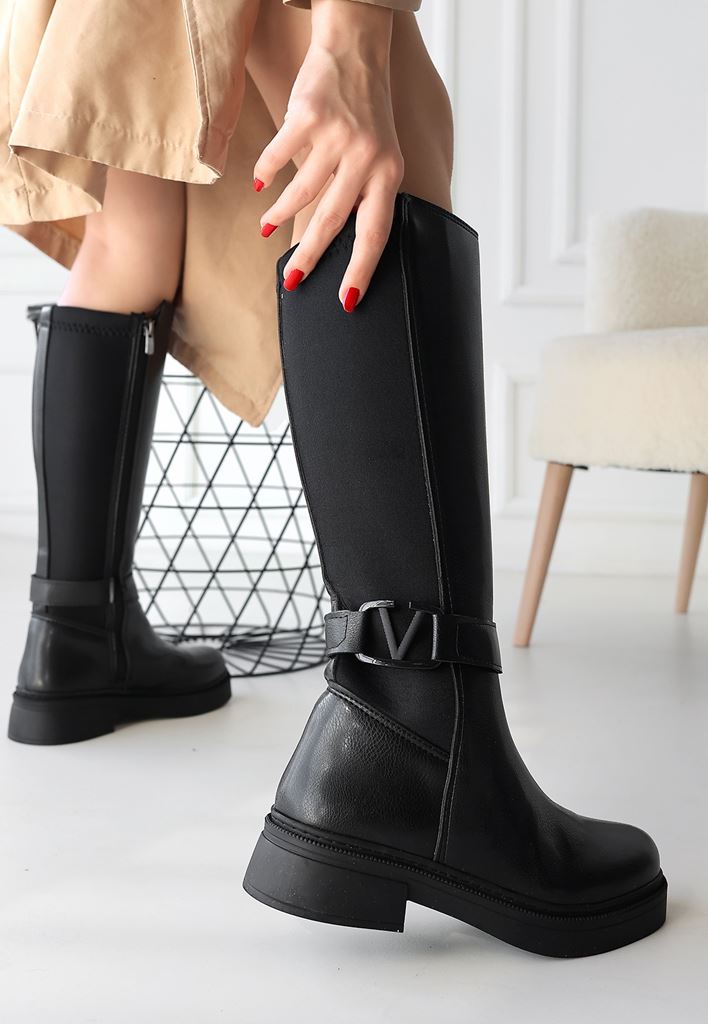 Diona Siyah Çizme Arka Duruş