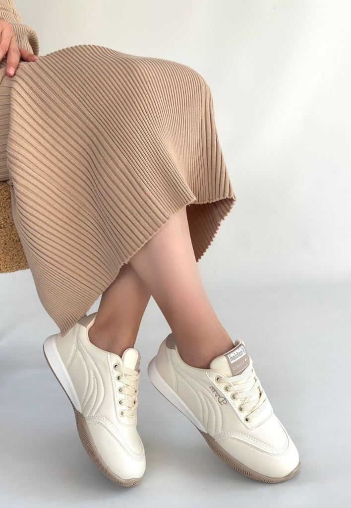 Tawen Bej Spor Ayakkabı Yan Profil ve Taban Detayı