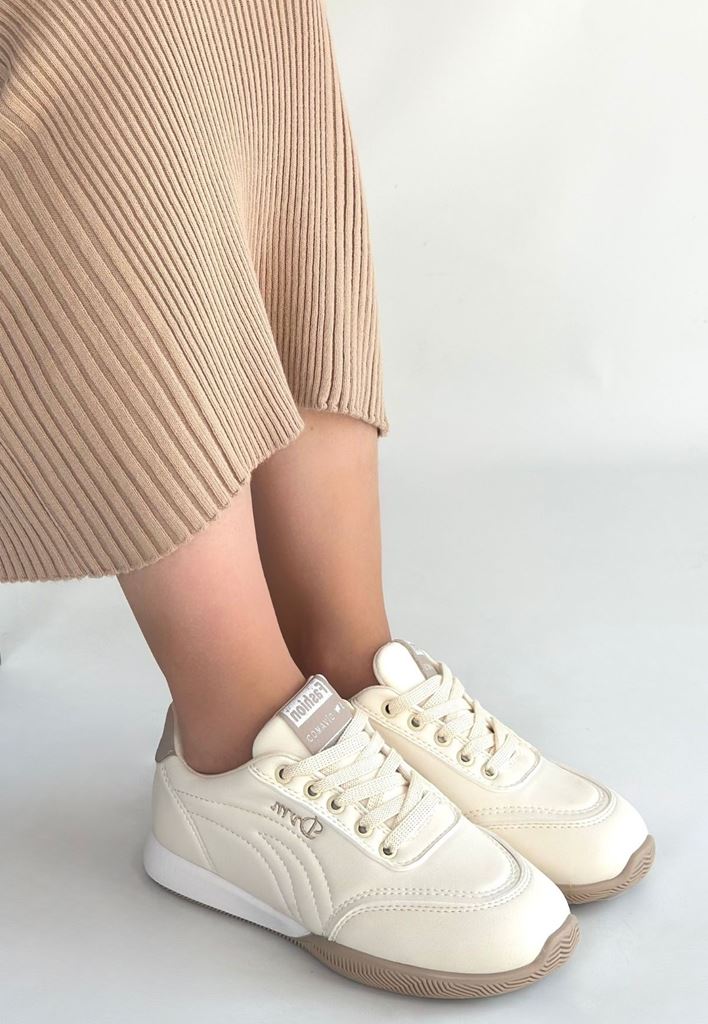 Tawen Bej Spor Ayakkabı Arka Duruş