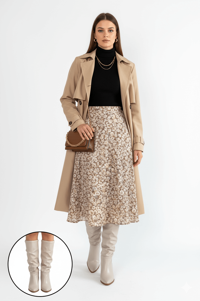 Piyat Ten Cilt Topuklu Çizme Ana Görünüm