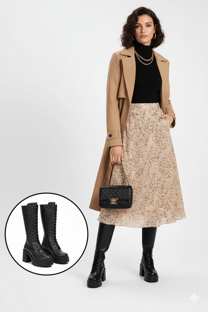 Diona Siyah Cilt Çizme Ana Görünüm