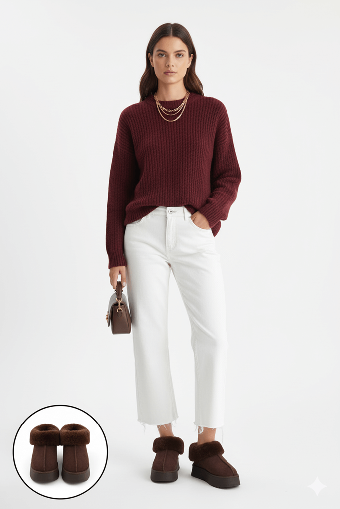 Edali Kahverengi İçi Kürklü Platform Taban Bot Ana Görünüm