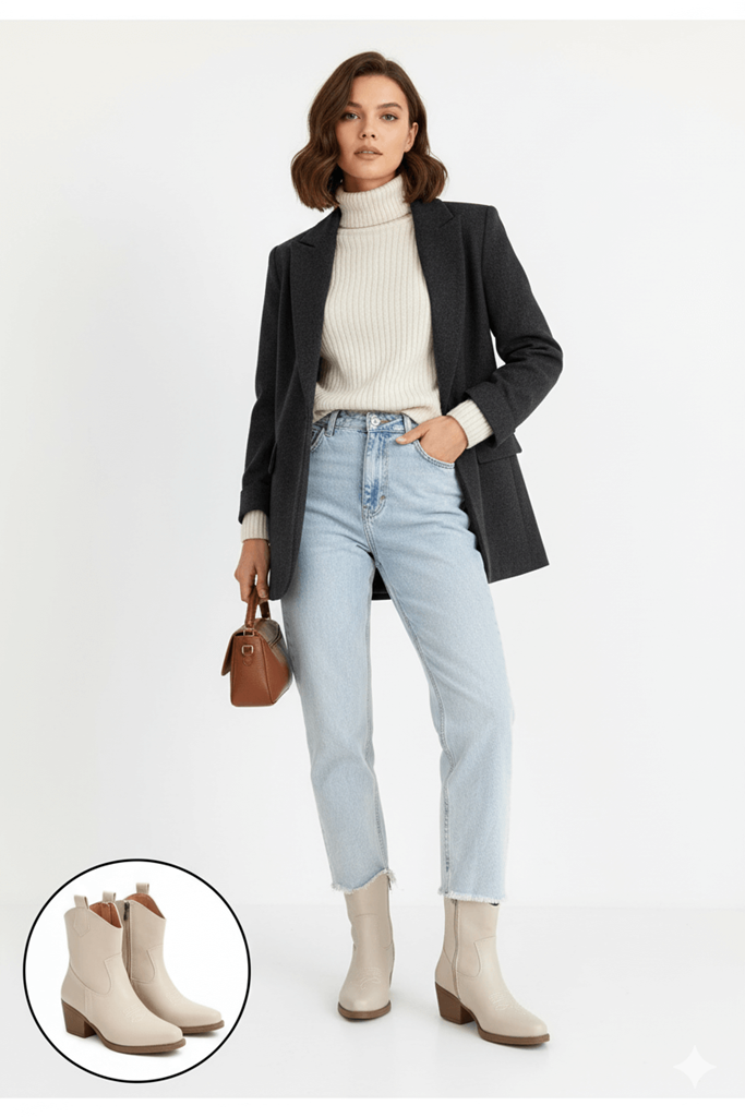 Akver Bej Cilt Topuklu Bot Ana Görünüm