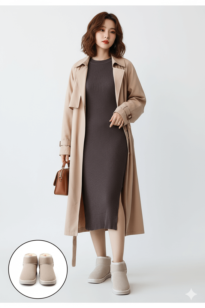 Elsa Bej Kürklü Panduf Bot Ana Görünüm