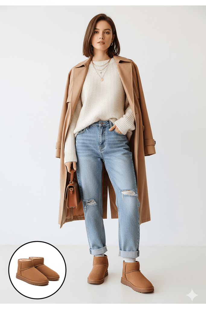 Elsa Taba Kürklü Panduf Bot Ana Görünüm