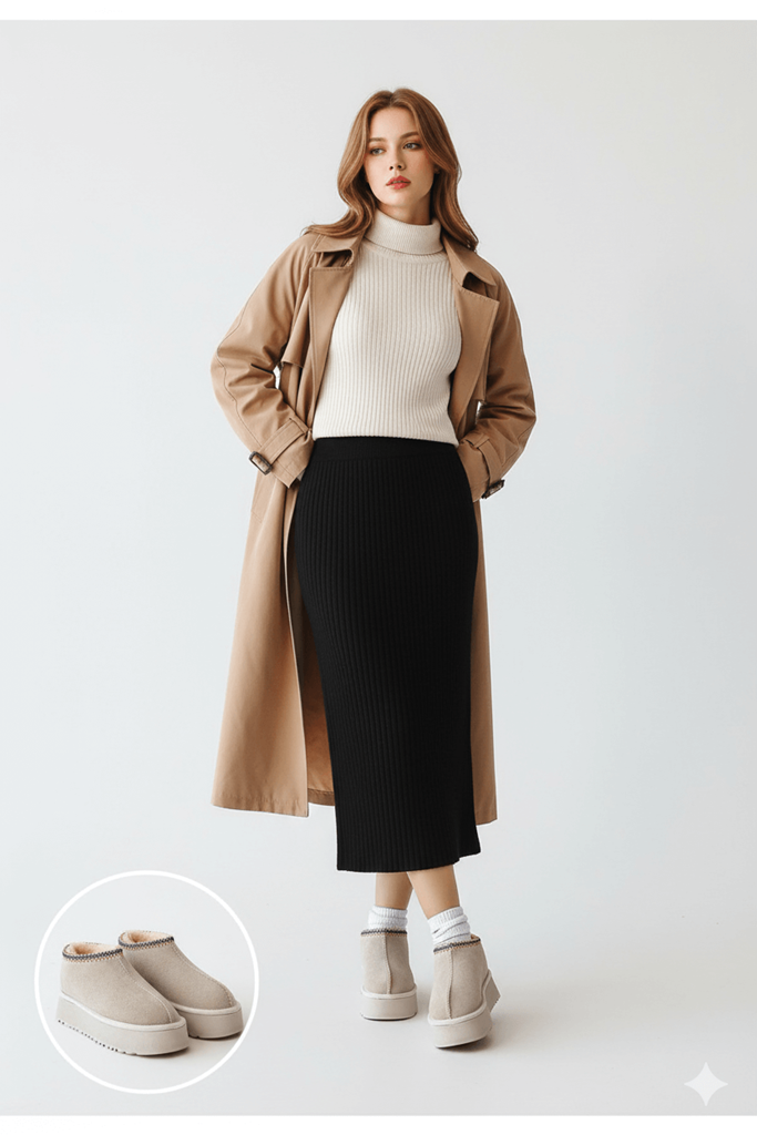 Foyk Bej Kürklü Platform Taban Panduf Bot Ana Görünüm