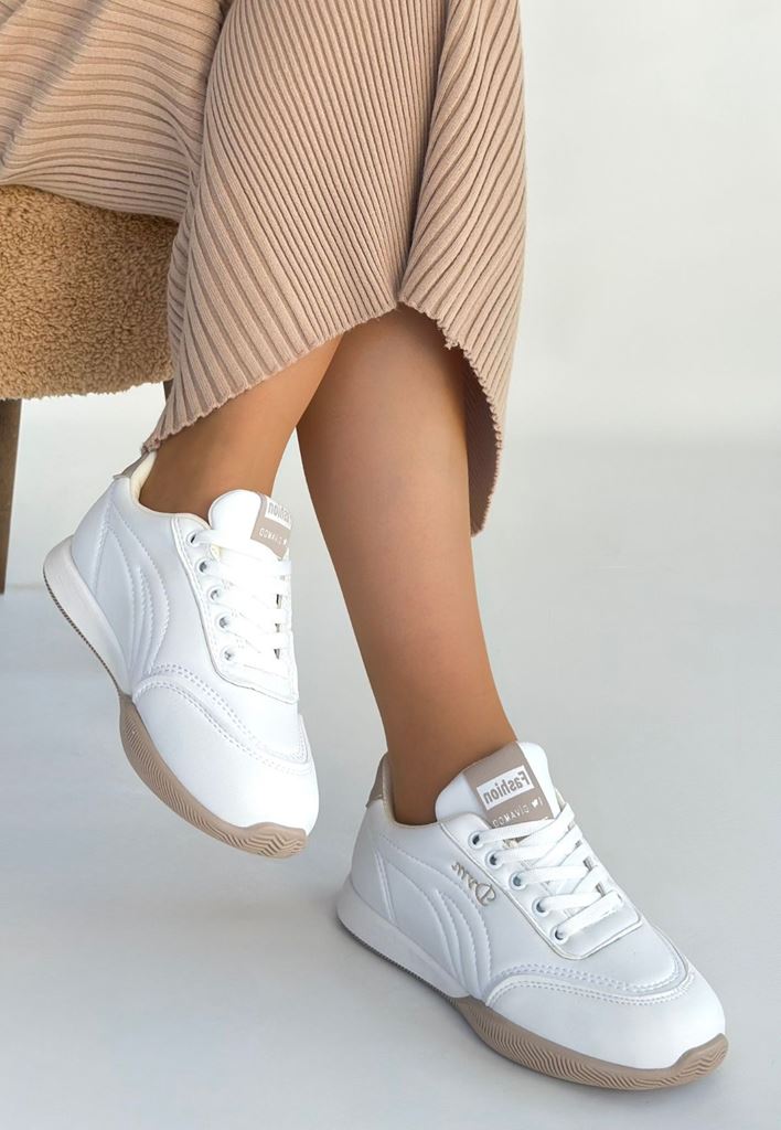 Tawen Beyaz Spor Ayakkabı Yan Profil ve Taban Detayı