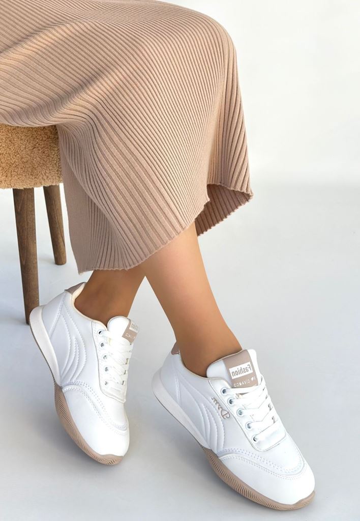 Tawen Beyaz Spor Ayakkabı Arka Duruş