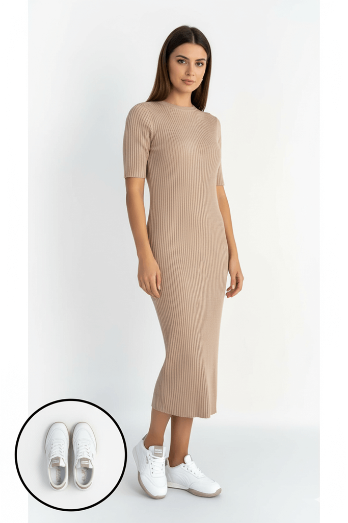 Tawen Beyaz Cilt Bağcıklı Spor Ayakkabı Ana Görünüm