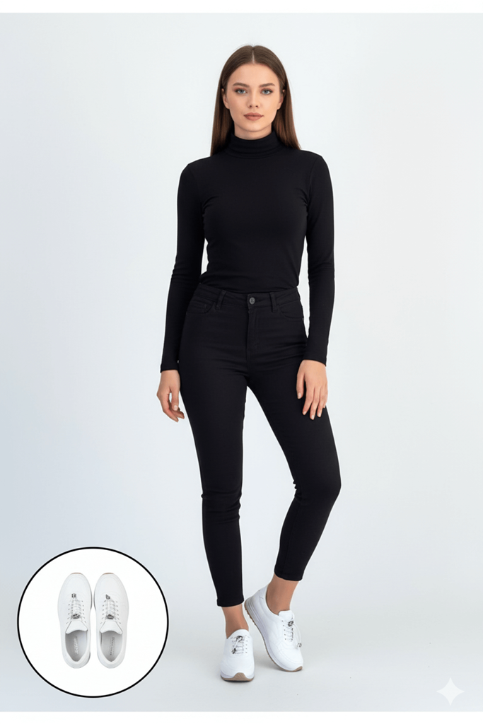 Finna Beyaz Stoperli Pratik Bağcıklı Spor Ayakkabı Ana Görünüm