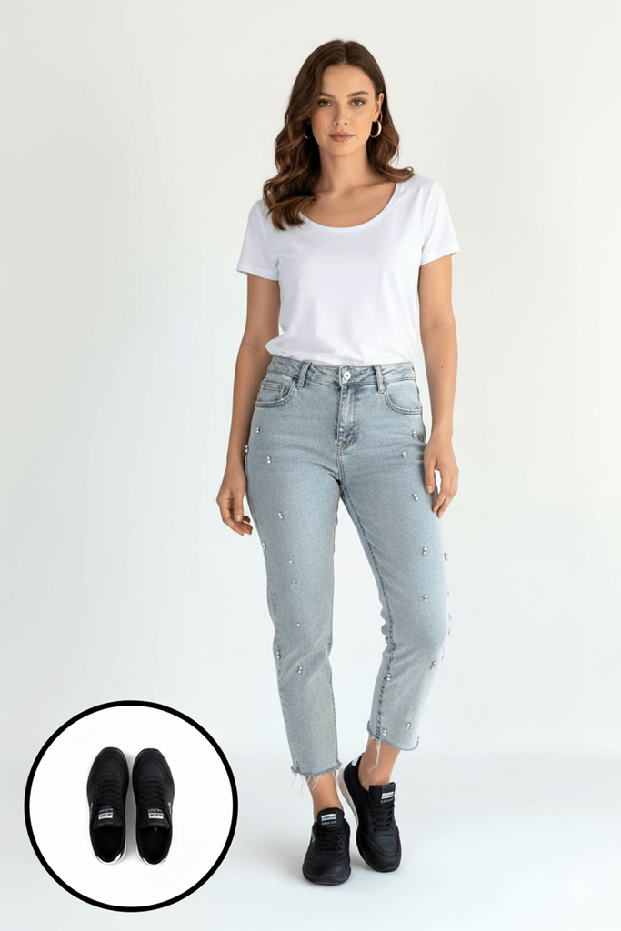 Finna Siyah Stoperli Pratik Bağcıklı Spor Ayakkabı Ana Görünüm