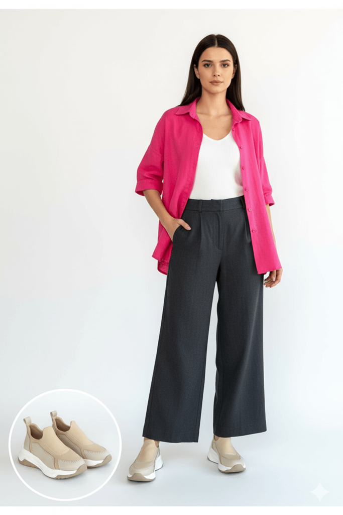 Kendy Bej Cilt Lastikli Spor Ayakkabı Ana Görünüm