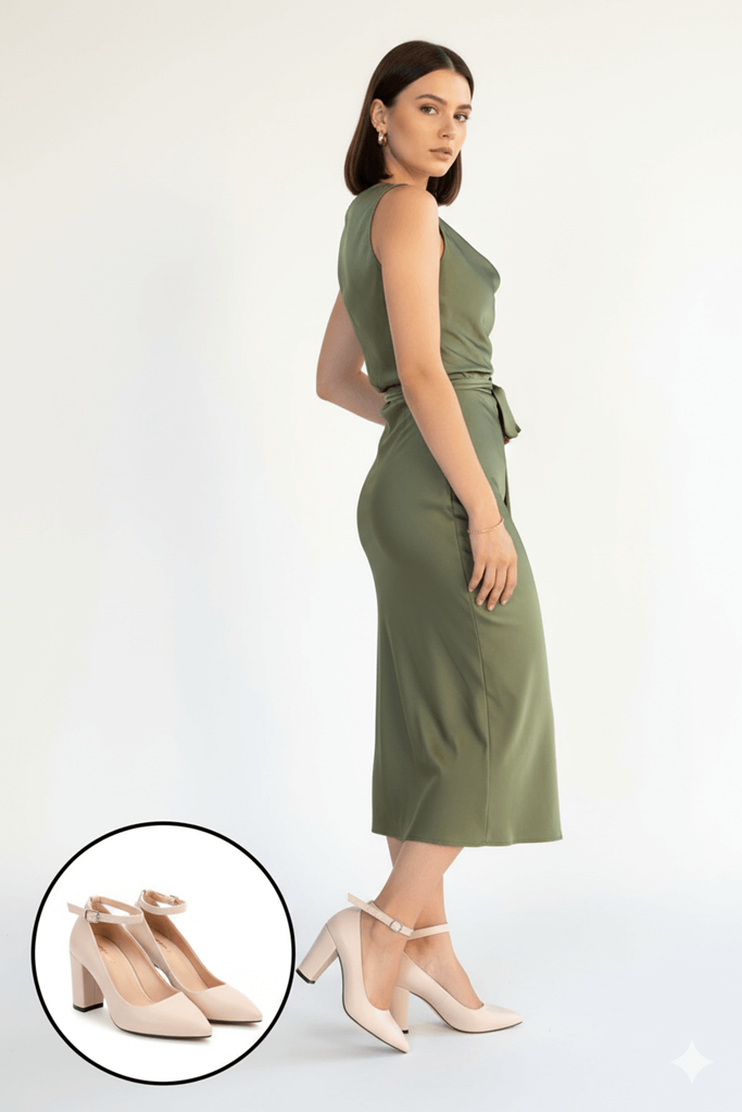 Rity Bej Cilt Topuklu Ayakkabı Ana Görünüm