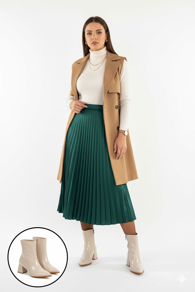 Mosy Bej Rugan Topuklu Bot Ana Görünüm