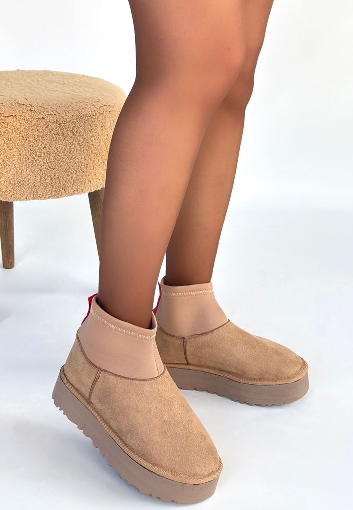 Cuen Nude Süet Bot Arka Görünüm ve Süet Doku