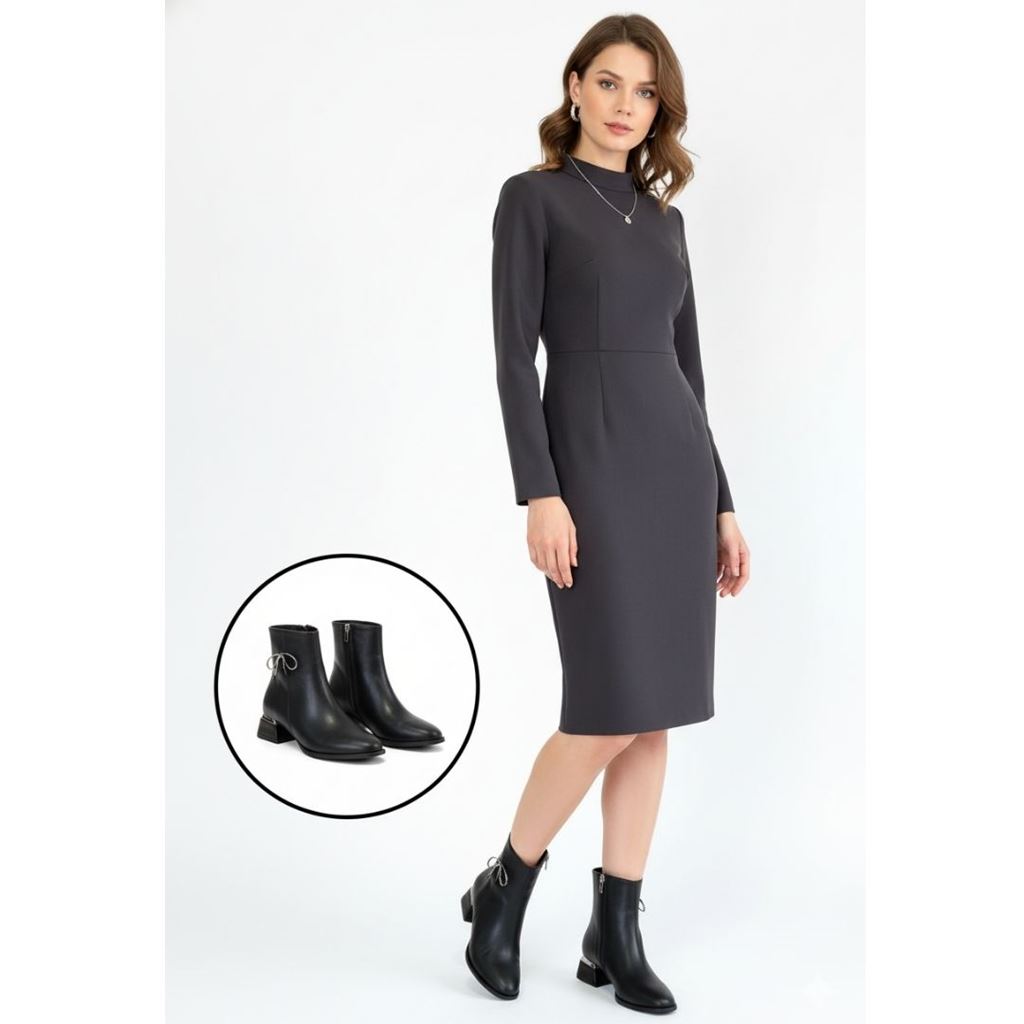 Harly Siyah Cilt Topuklu Bot