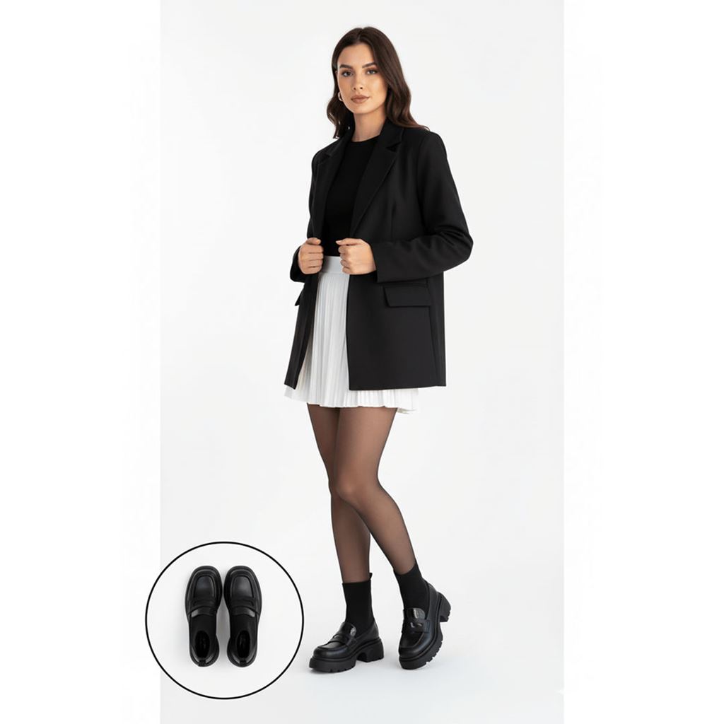 Wanye Siyah Cilt Cilt Streçli Bot