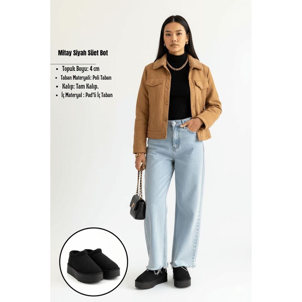Mitay Siyah Süet Bot