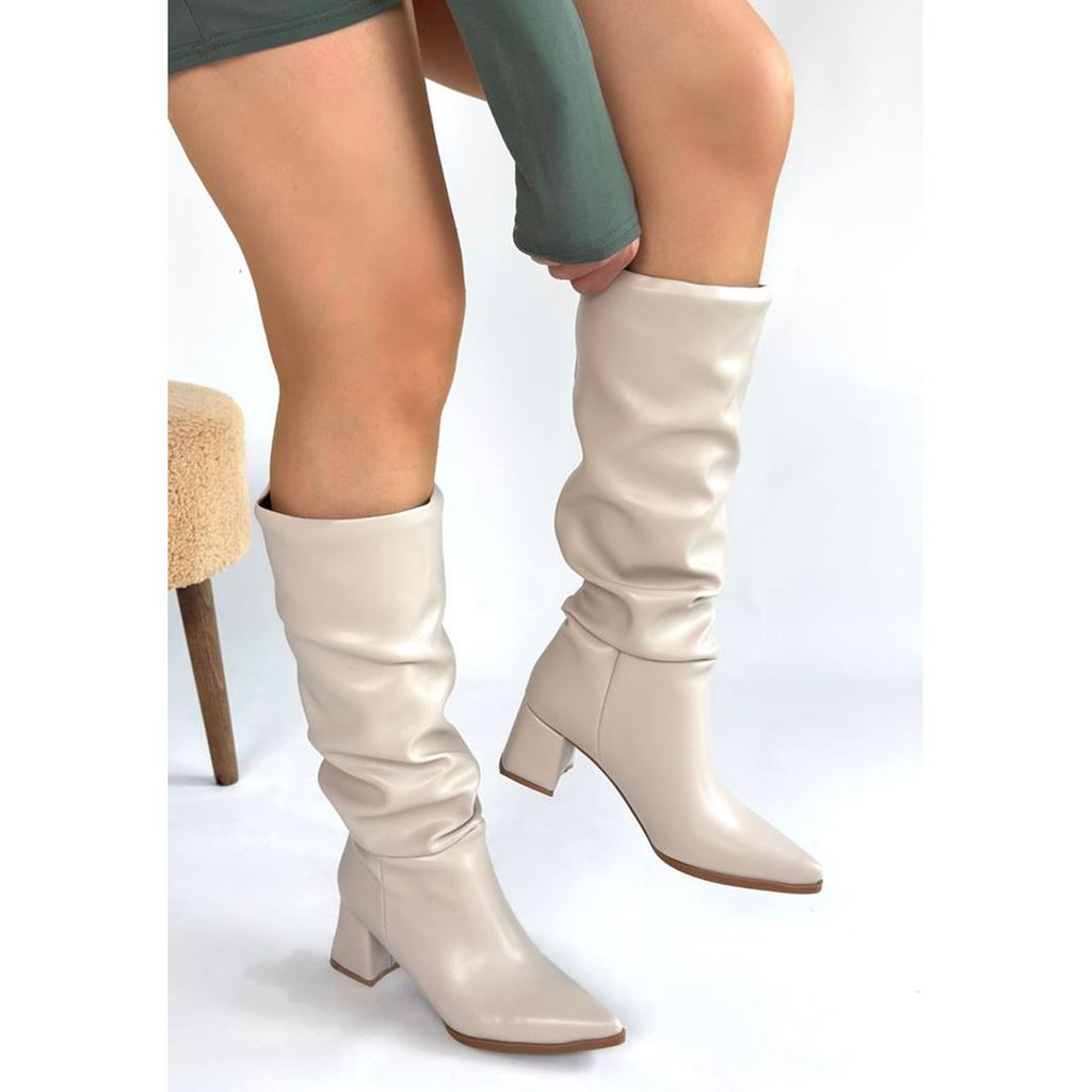 Piyat Ten Cilt Topuklu Çizme