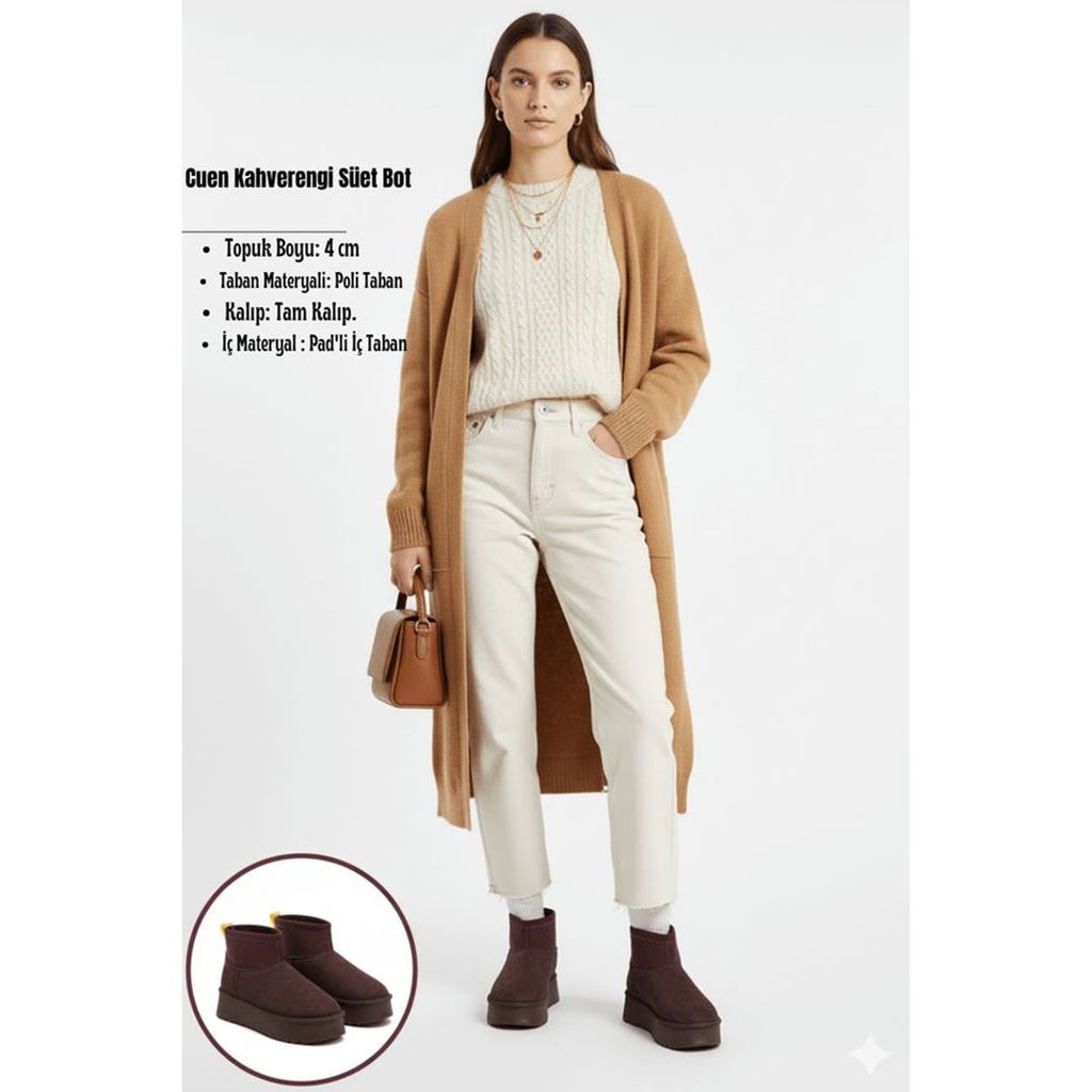 Cuen Kahverengi Süet Bot