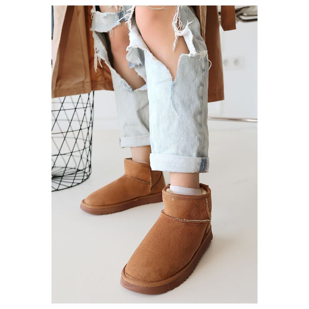 Elsa Taba Süet İçi Kürklü Kadın Panduf Bot