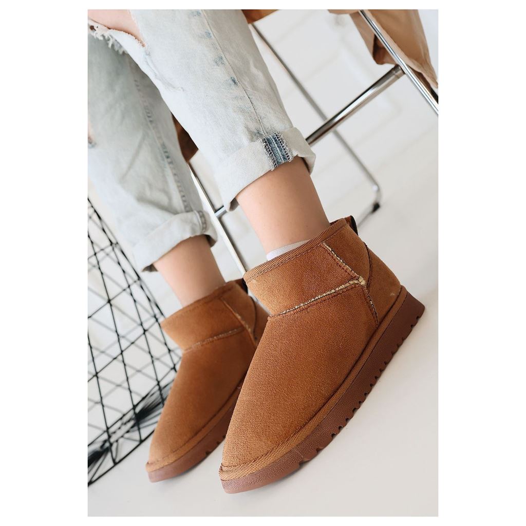 Elsa Taba Süet İçi Kürklü Kadın Panduf Bot