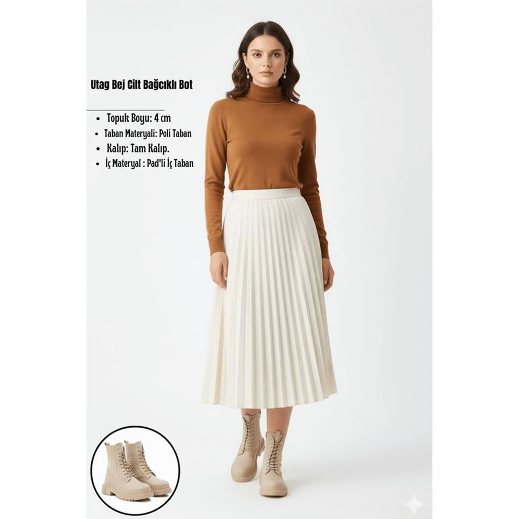 Utag Bej Cilt Bağcıklı Bot