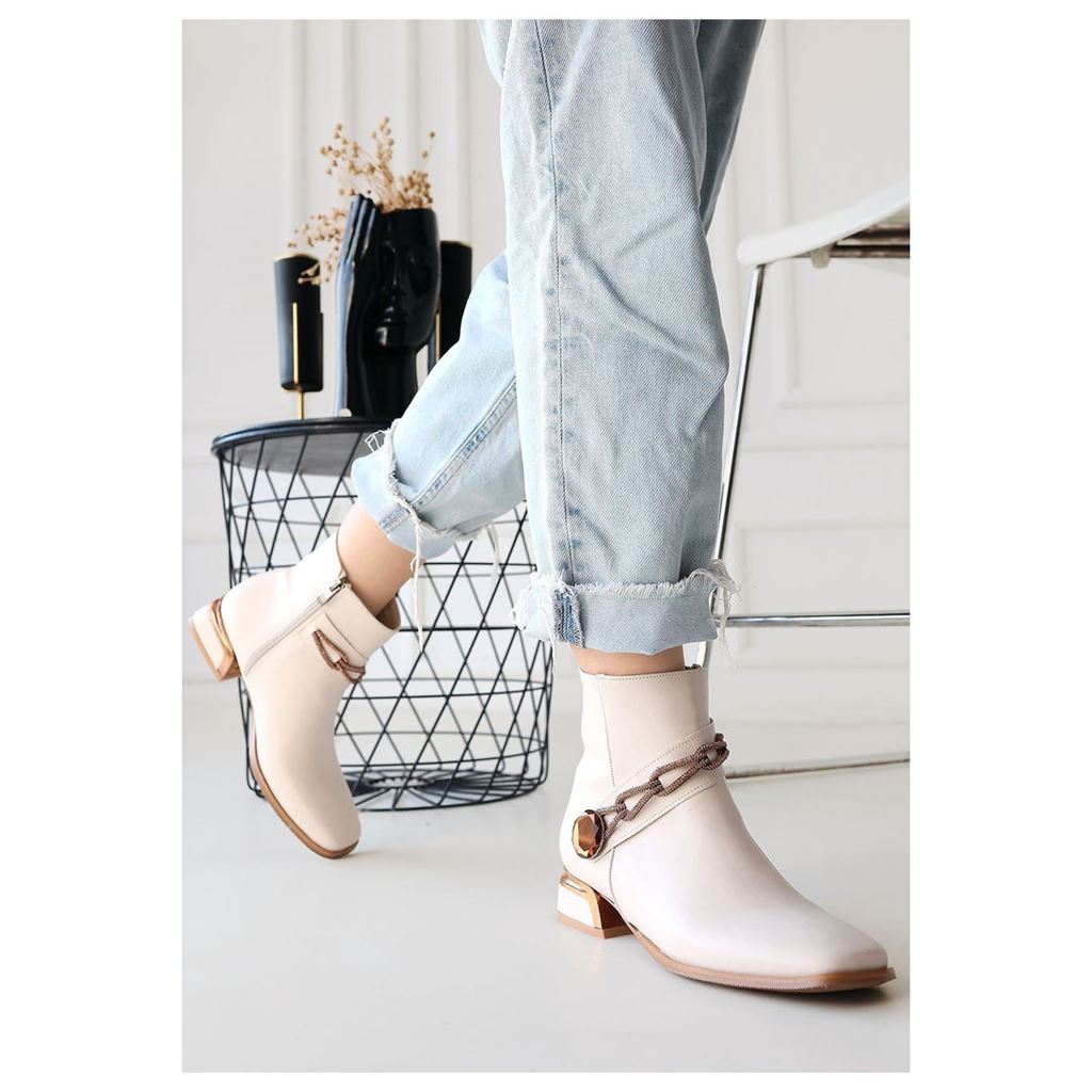 Roxani Bej Cilt Topuklu Bot