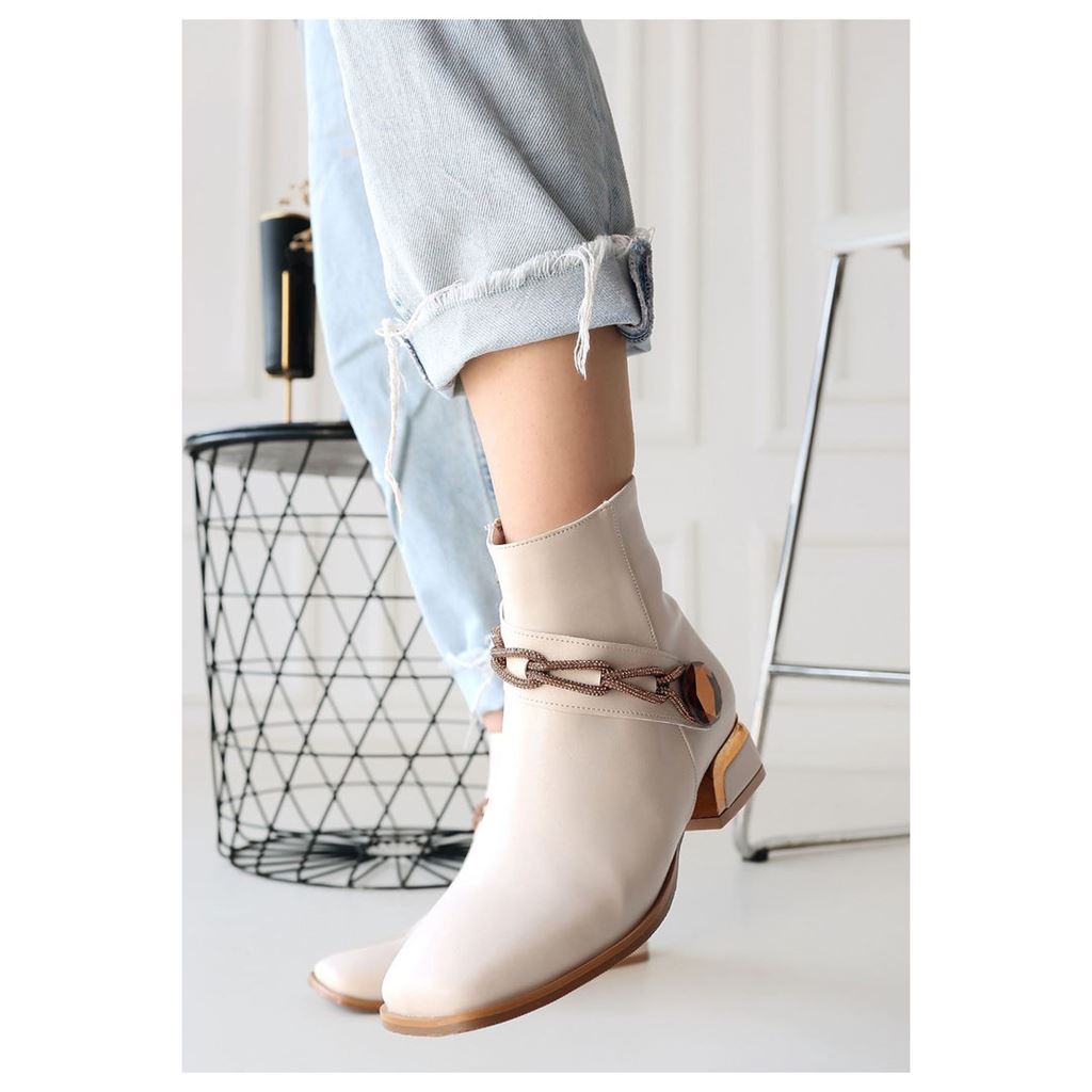 Roxani Bej Cilt Topuklu Bot