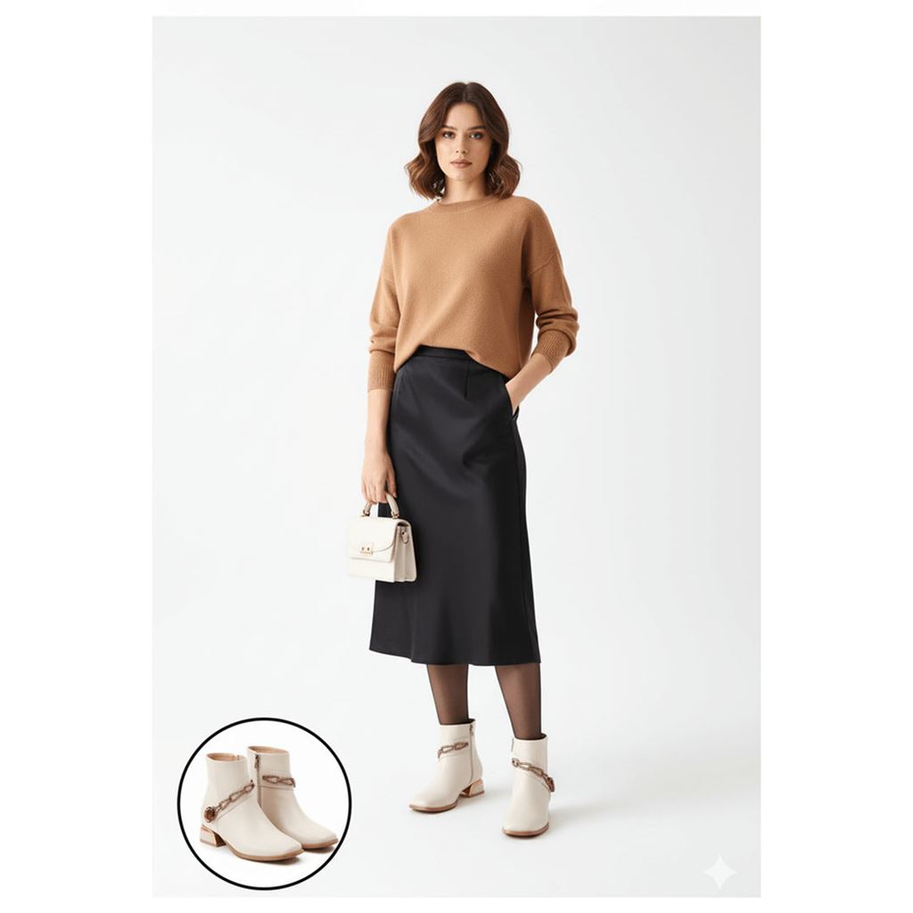 Roxani Bej Cilt Topuklu Bot