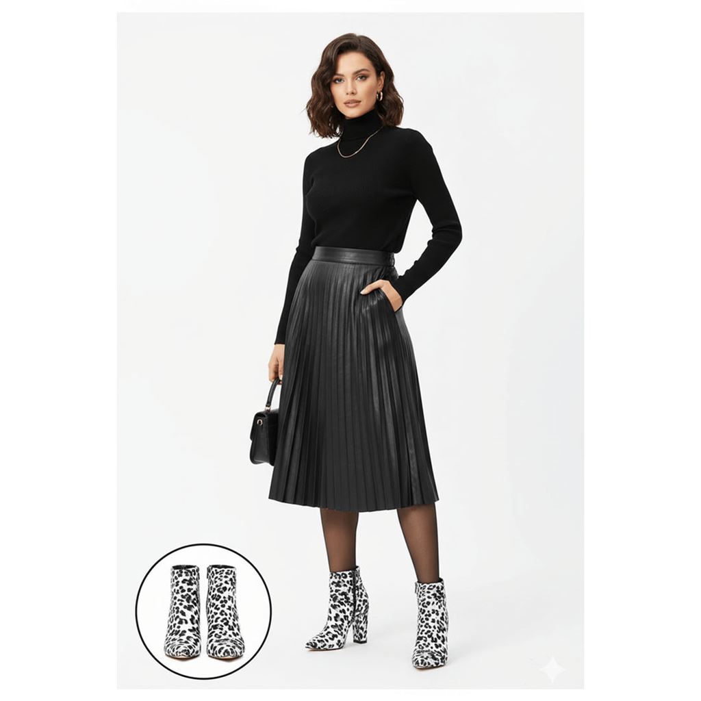 Loora Zebra Saten Topuklu Bot