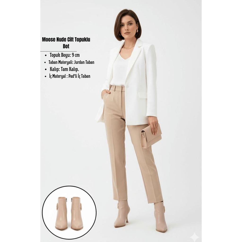 Moose Nude Cilt Topuklu Bot