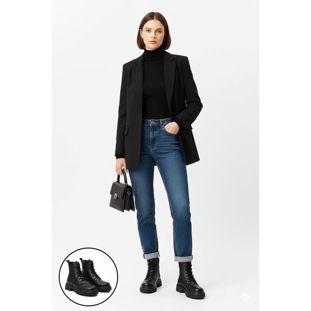 Daum Siyah Cilt Bağcıklı Bot