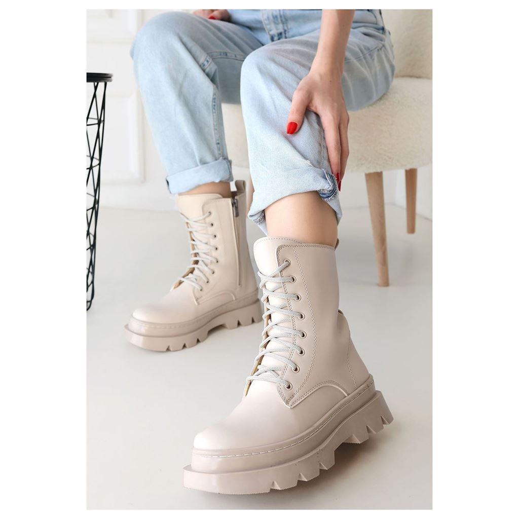 Orge Bej Cilt Bağcıklı Bot