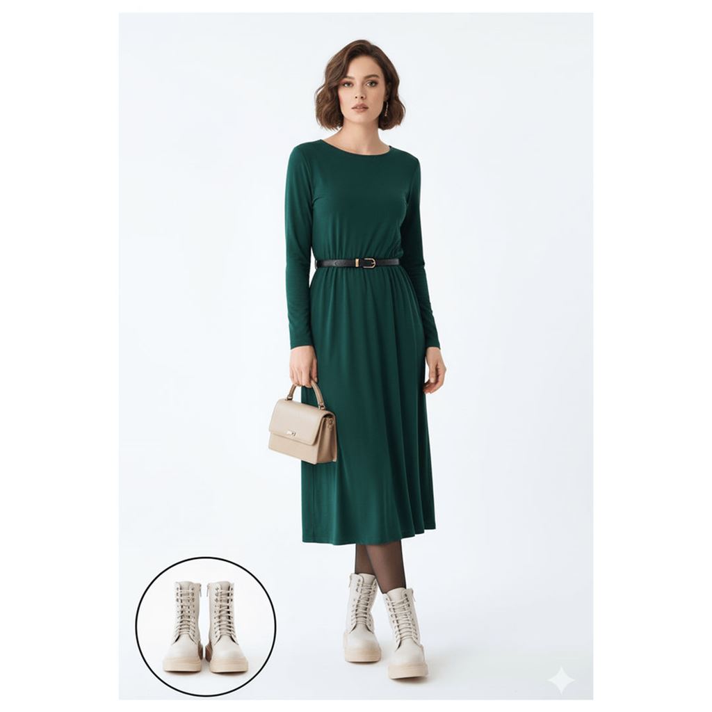 Flona Bej Cilt Bağcıklı Bot