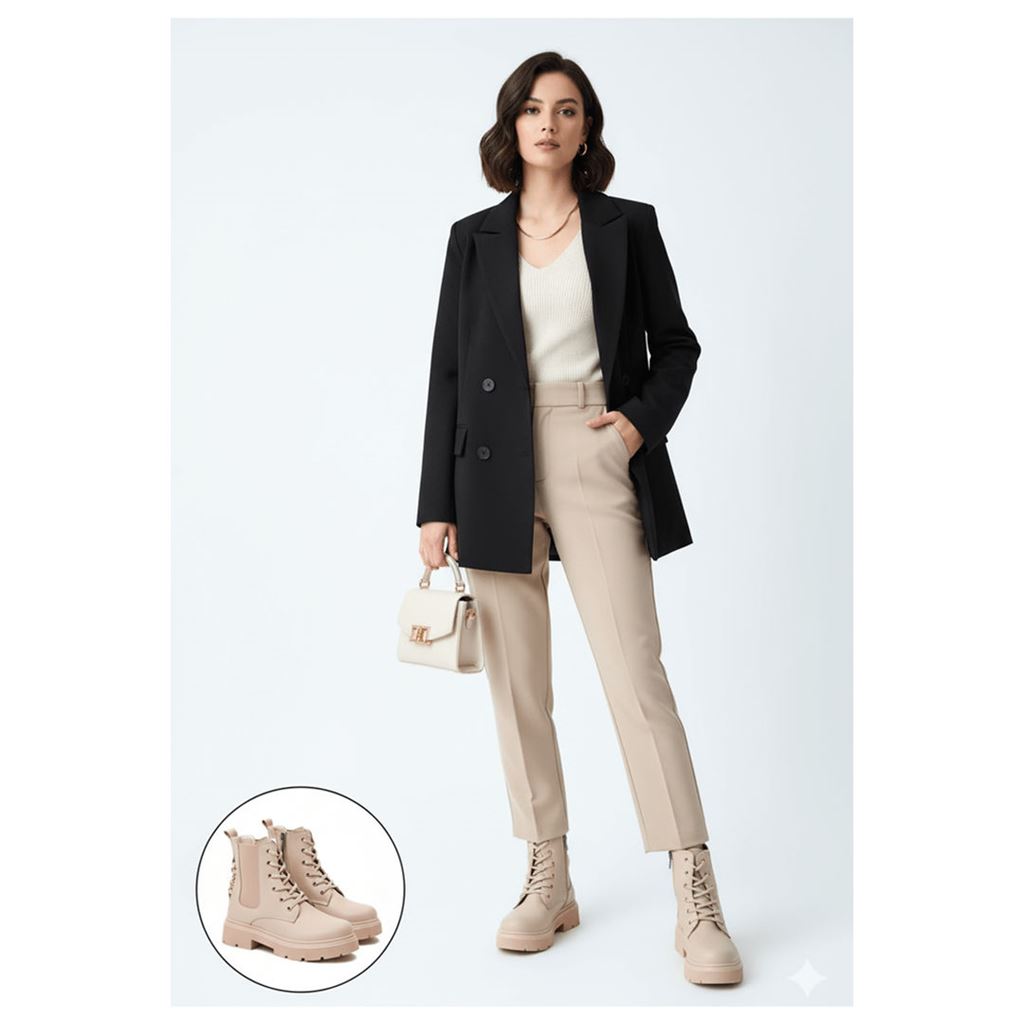 Harte Nude Cilt Bağcıklı Bot