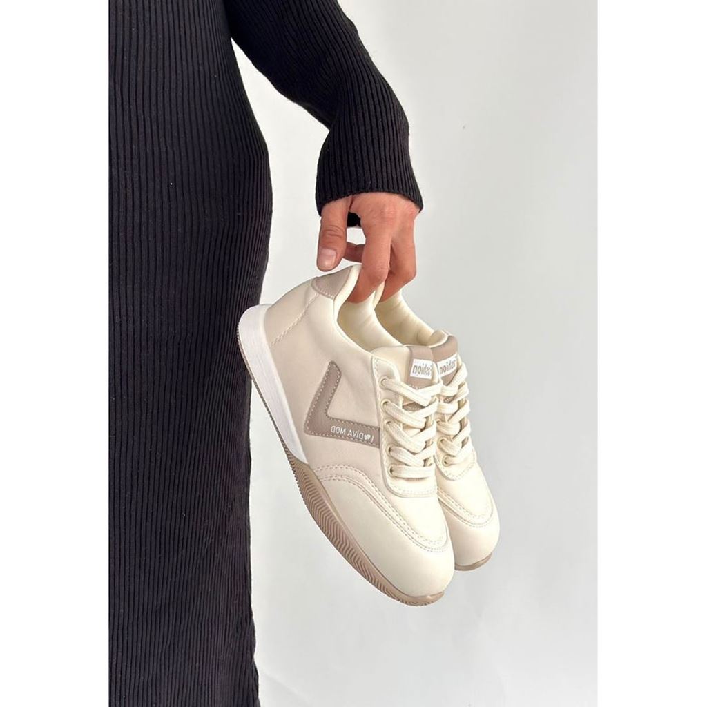 Jowen Bej Cilt Vizon Detaylı Bağcıklı Spor Ayakkabı