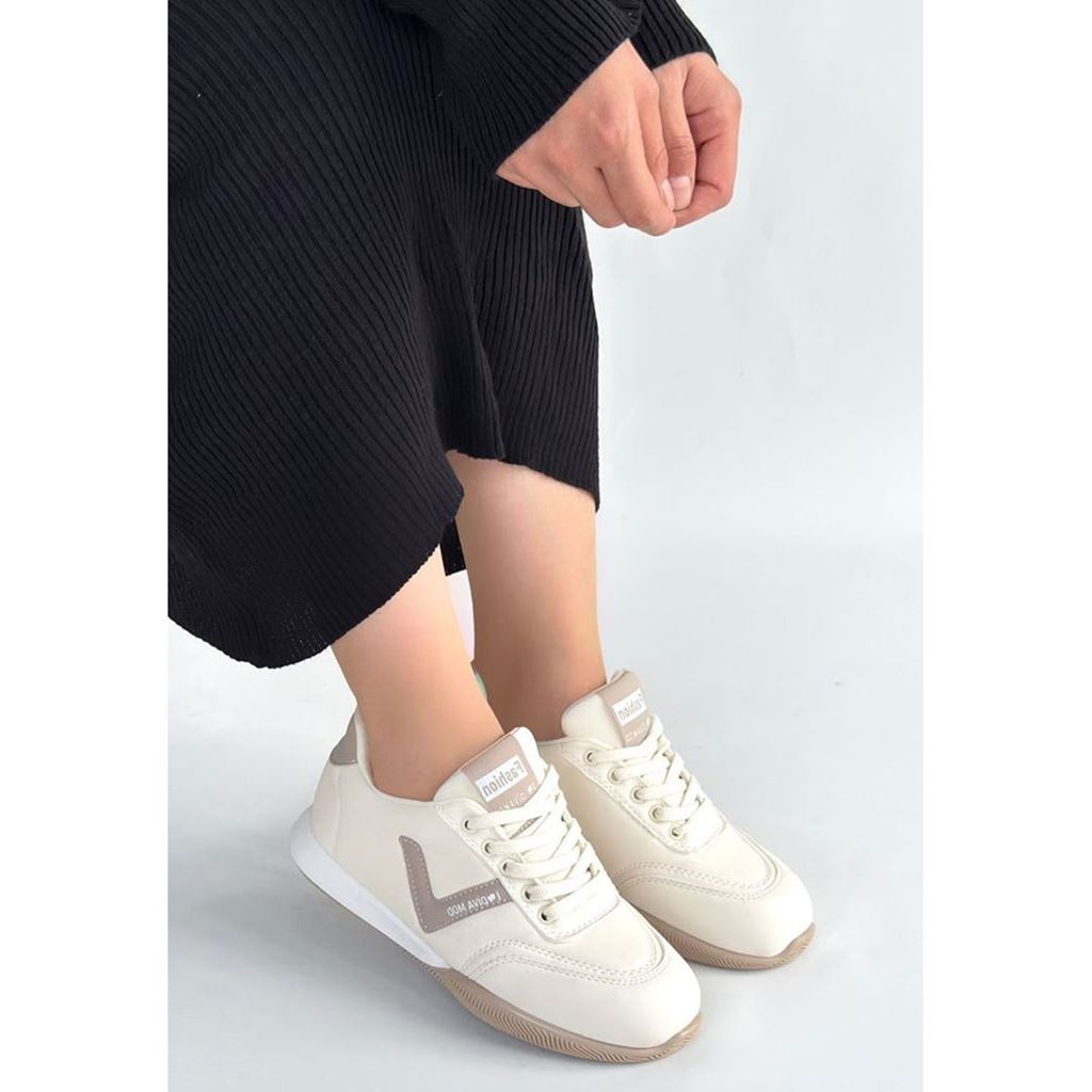 Jowen Bej Cilt Vizon Detaylı Bağcıklı Spor Ayakkabı