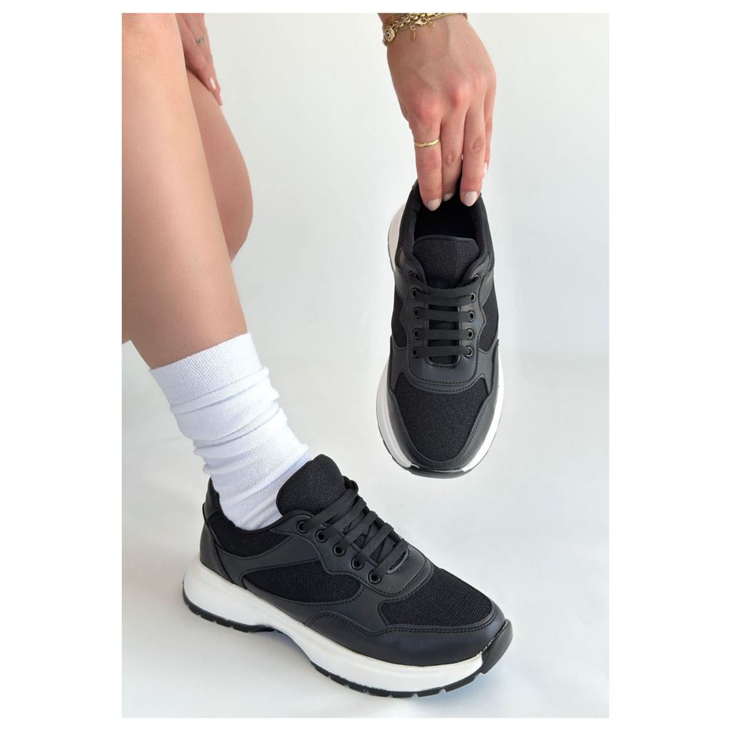 Slar Siyah Ortopedik Kadın Sneaker