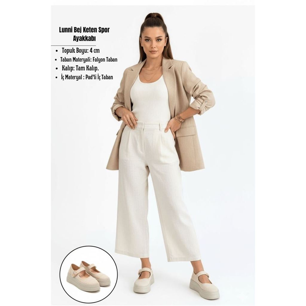 Lunni Bej Keten Spor Ayakkabı