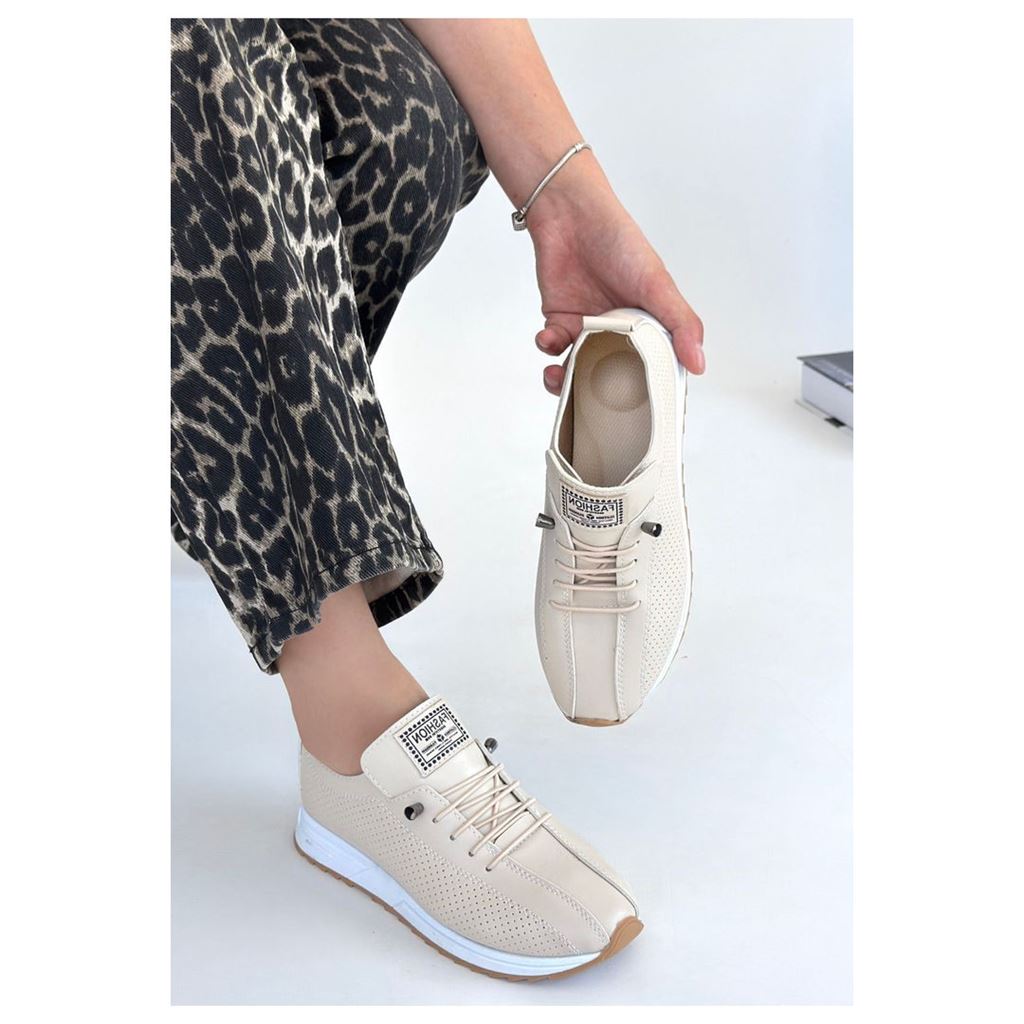 Fiert Bej Cilt Bağcıklı Spor Ayakkabı