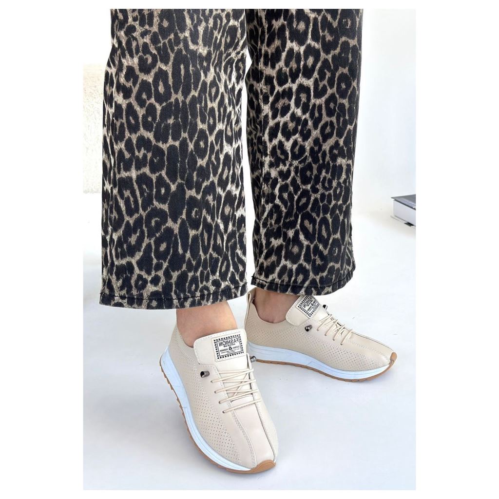 Fiert Bej Cilt Bağcıklı Spor Ayakkabı