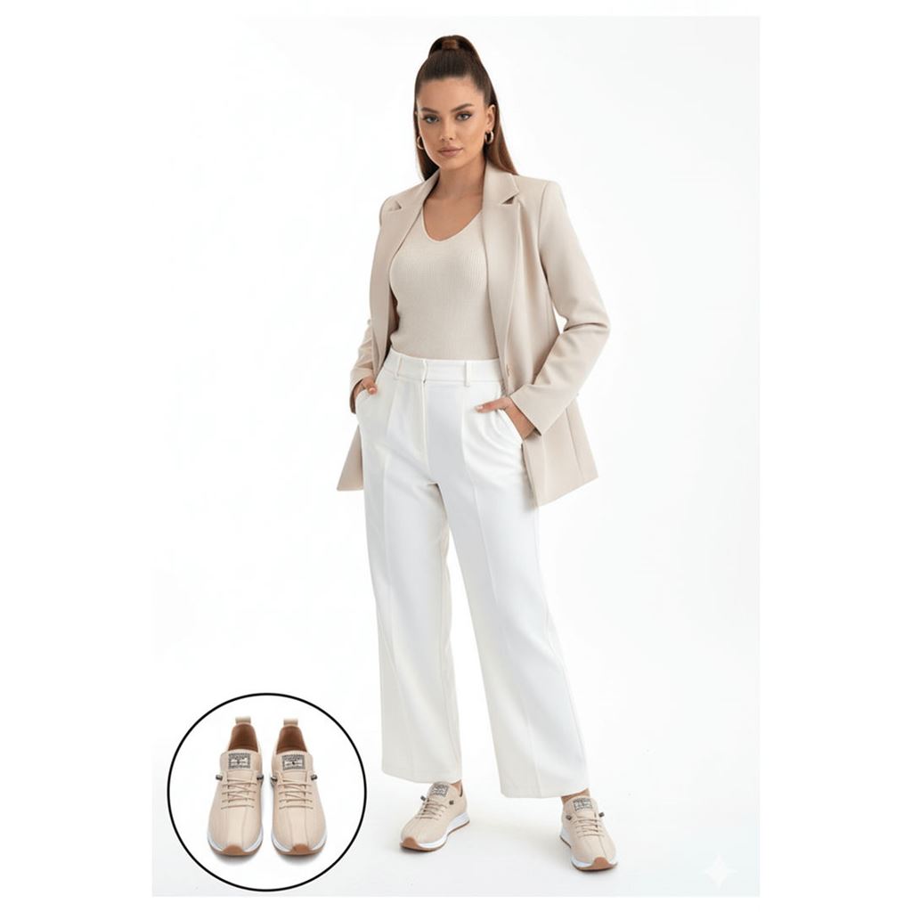 Fiert Bej Cilt Bağcıklı Spor Ayakkabı