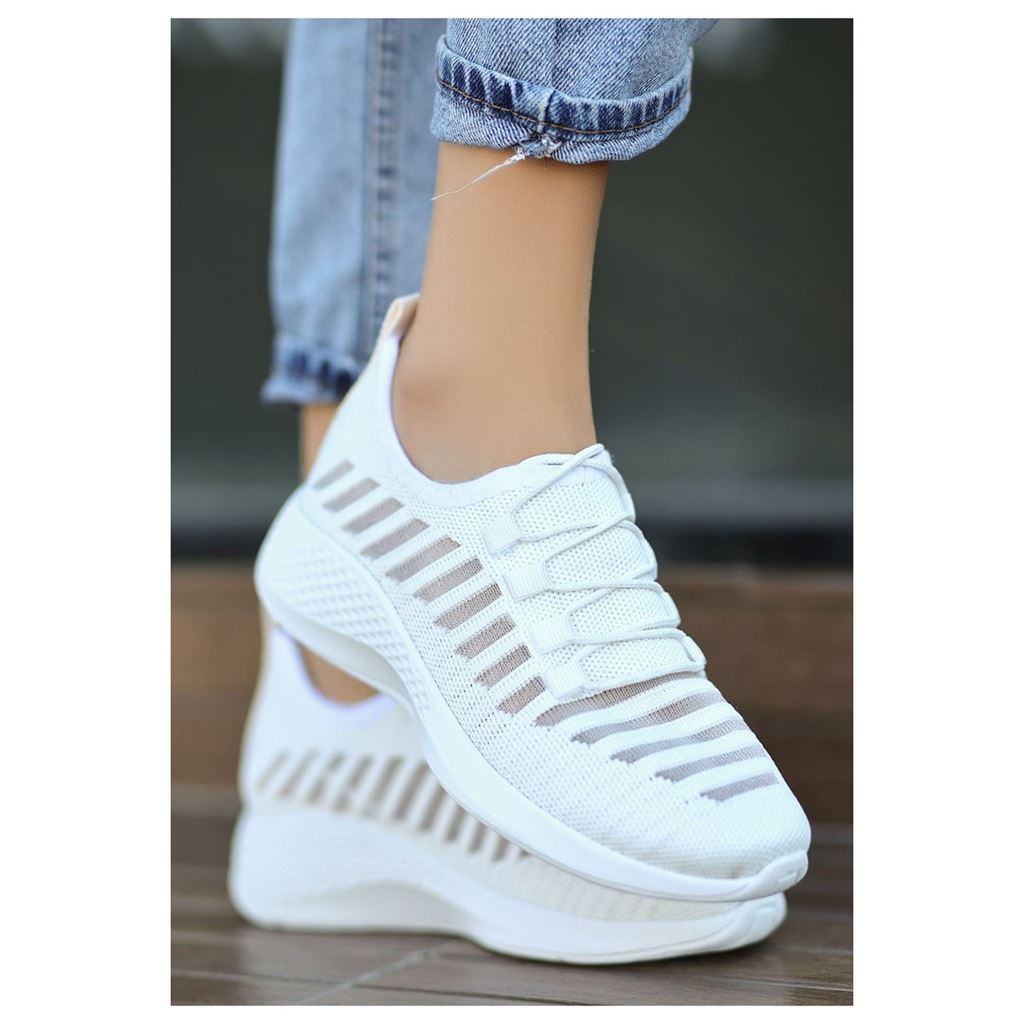 Wina Beyaz Triko Spor Ayakkabı