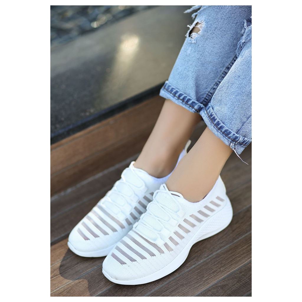 Wina Beyaz Triko Spor Ayakkabı