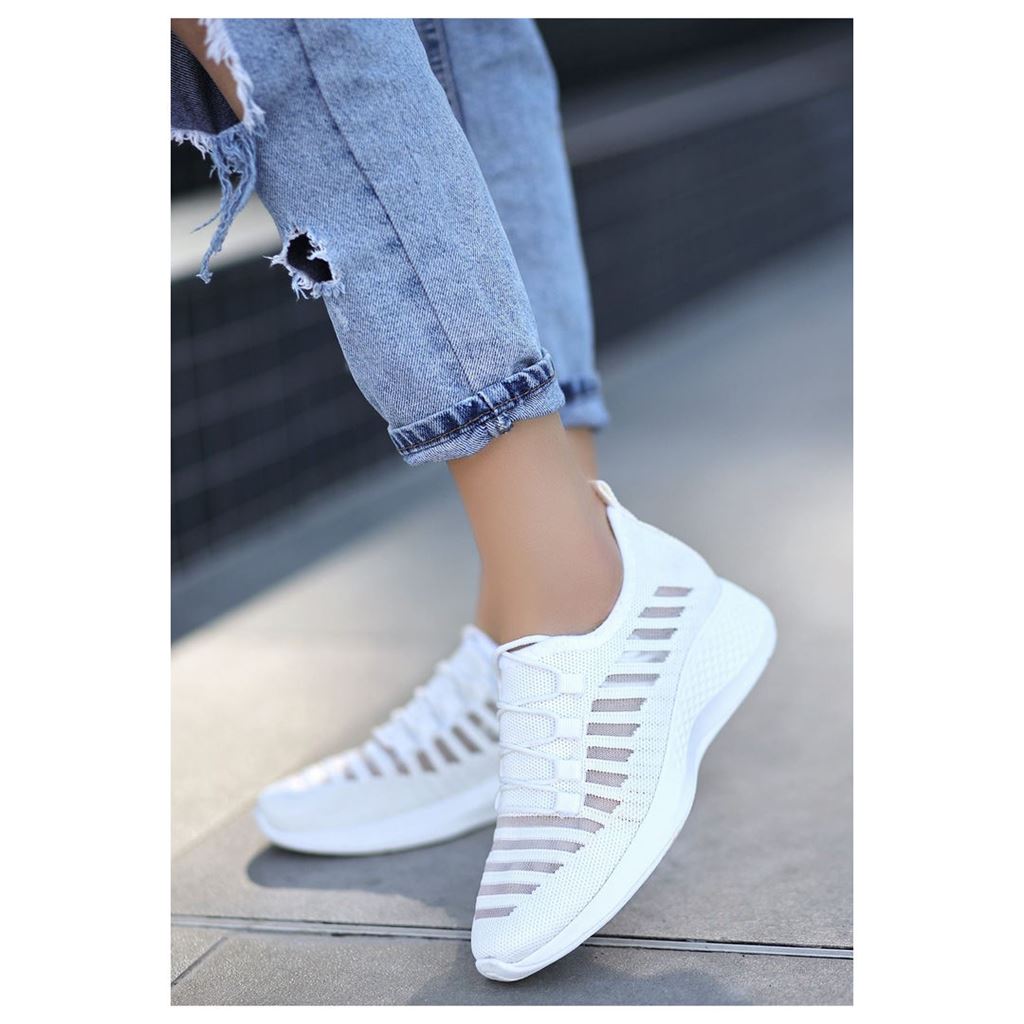 Wina Beyaz Triko Spor Ayakkabı