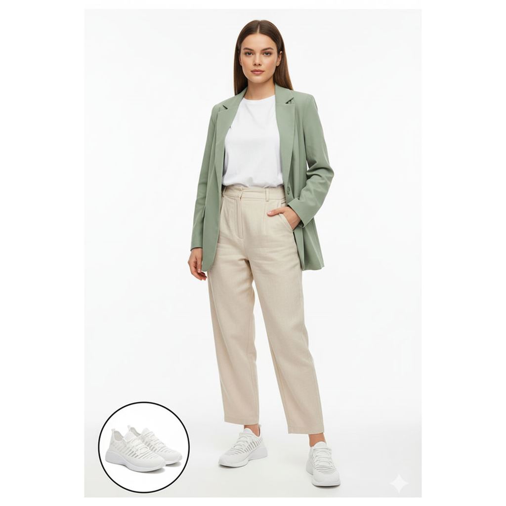 Wina Beyaz Triko Spor Ayakkabı