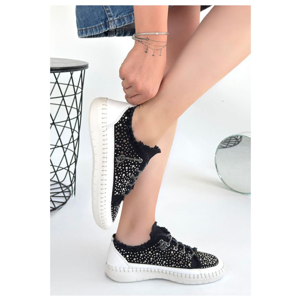 Guji Siyah Kot Bağcıklı Spor Ayakkabı