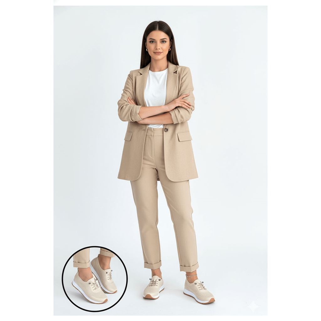 Tone Bej Cilt Bağcıklı Spor Ayakkabı