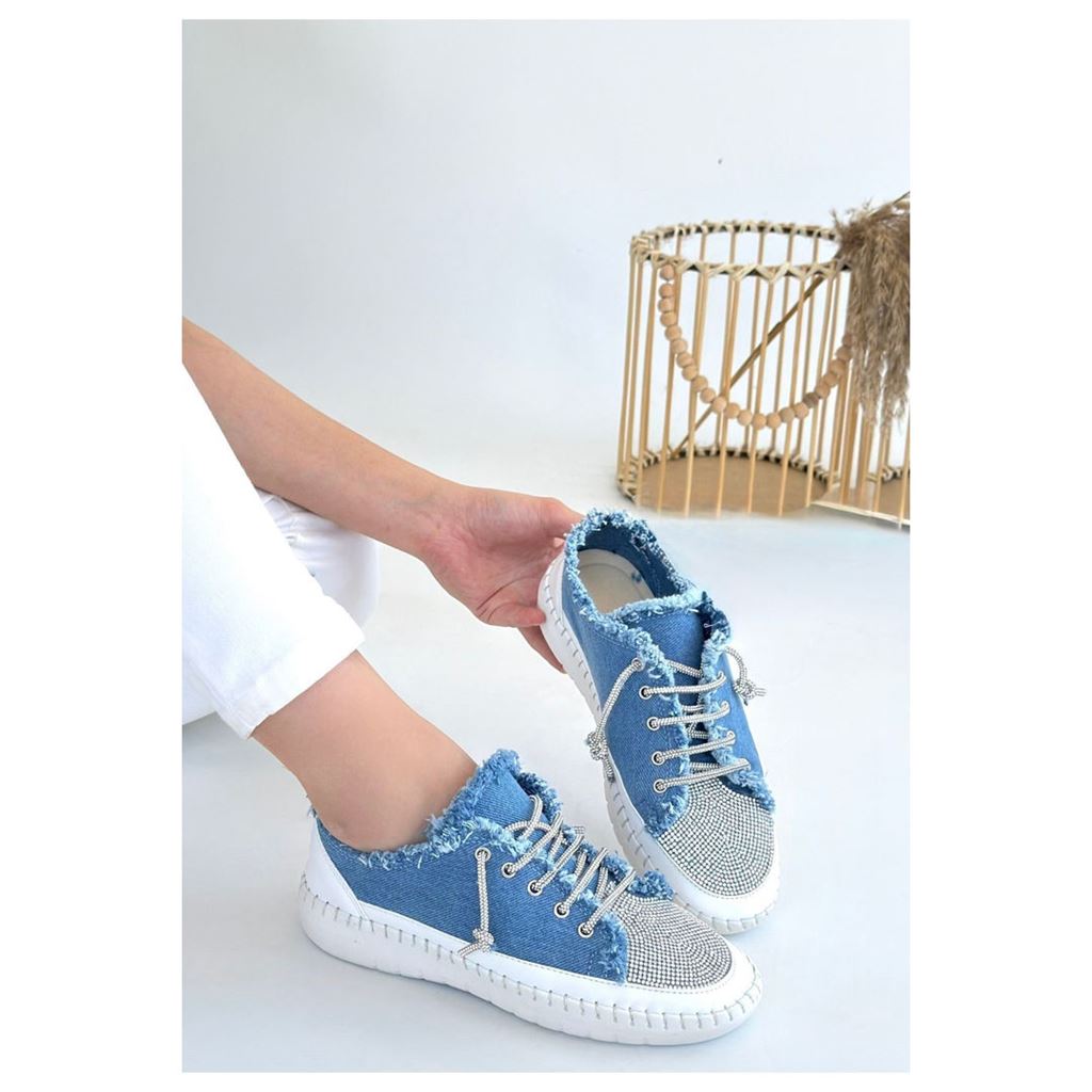 Enber Mavi Kot Bağcıklı Spor Ayakkabı